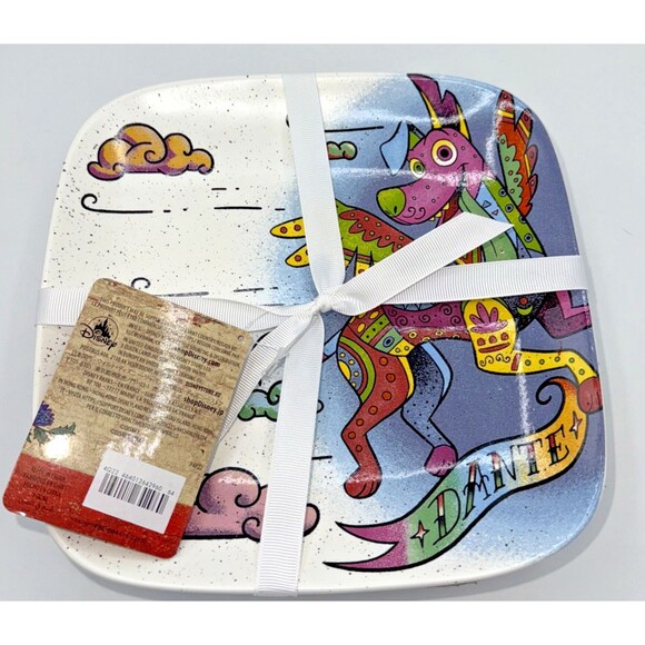 Disney Store Pixar Coco Miguel Día de los Muertos Plate Set Of 4 Dante, Pepita - Picture 3 of 12